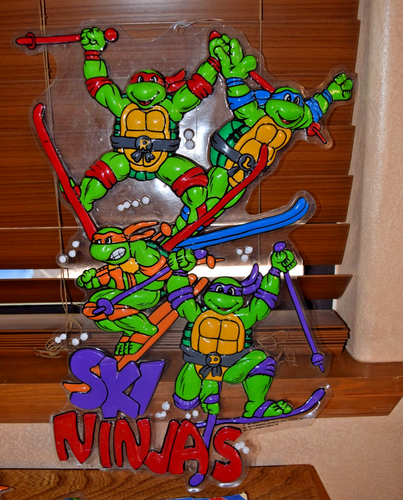 Vintage 1990 Lot 10 TMNT 3D Wall Hangings 5 Ninja Turtles + Book +2 Deck Cards - Bild 2 von 8