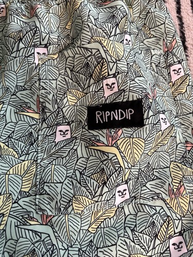 RIPNDIP Nermal Gato Floral Diseño Hoja Cordón Tabla Pantalones Cortos Natación Medianos - Imagen 4 de 4