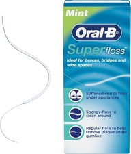 Oral-B Super Floss Pre-Cut Strands Dental Floss, Mint, 50 Count