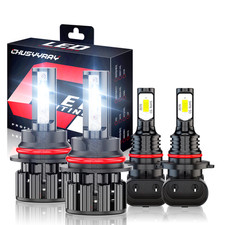 For Jeep Liberty 2002-2007 LED Headlight + Fog Lights Bulbs 9007 9145 4PC
