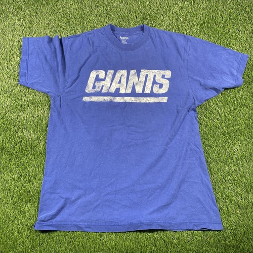 Phil Simms New York Giants Shirt Mens Medium Reebok Blue - Picture 2 of 11