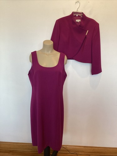 Tahari Arthur S. Levine Kleid & Sakko Gr. 16 himbeer dunkelrosa Anzug - Bild 16 von 24