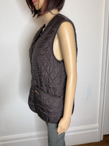 Barbour Betty Quilted Vest Women’s Size 12 Brown Full Zip Fleece Lined - Picture 4 of 12