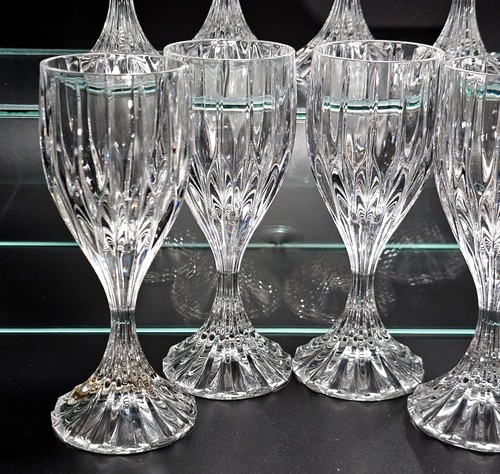 8 Mikasa Park Lane Cordial Glasses 5" cut crystal goblets 3oz ribbed heavy textu - Picture 3 of 6