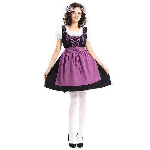 N2282 Ladies Oktoberfest Wench Dirndl German Dress Up Bavarian Beer Maid Costume - Bild 6 von 10