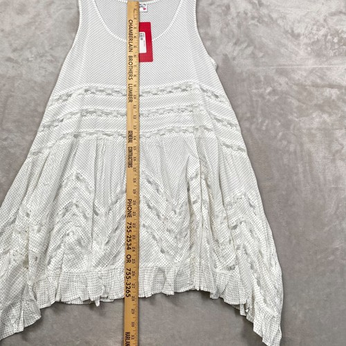 Free People Intimately Voile and Lace Trapeze Slip Dress Size S White Gray Polka - Picture 8 of 12