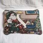 Christmas Santa Checking List Twice Tapestry Throw Pillow 16 x 11 Toy Sack Tree