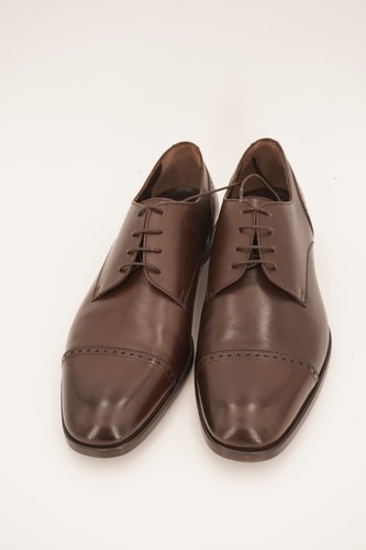 NEU | $ 795 ERMENEGILDO ZEGNA BOAS US 9 BRAUN BROGUE PUNCH CAP TOE DERBY SCHNÜRER - Bild 10 von 17