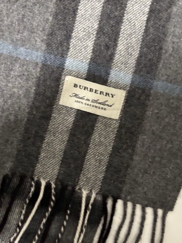 BURBERRY 100% Cashmere Scarf Unisex Multicolour Check Pattern 167x34cm - Picture 2 of 6