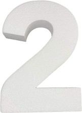 12" Smooth Foam Number 2 - DIY Crafts, Home Decor, School Projects, Event