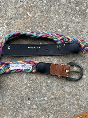 Rara cintura intrecciata arcobaleno Elisabeth Liz Claiborne vintage anni 80 90 LGBT Pride vintage - Foto 3 di 6