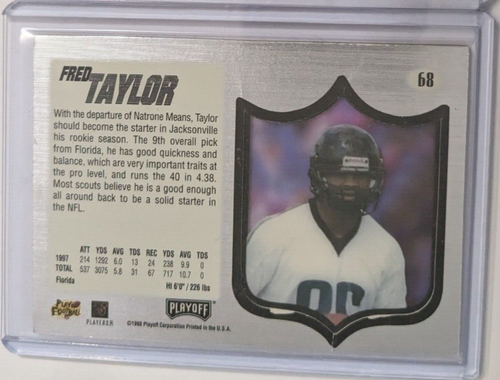 🏆 1998 Absolute Hobby SSD Silver FRED TAYLOR RC #68 JACKSONVILLE JAGUARS - Picture 2 of 2