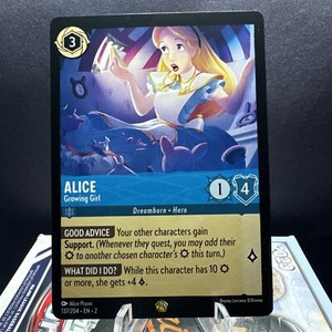 Lorcana Rise of The Floodborn Legendary Rare Alice Growing Girl 137/204 NM