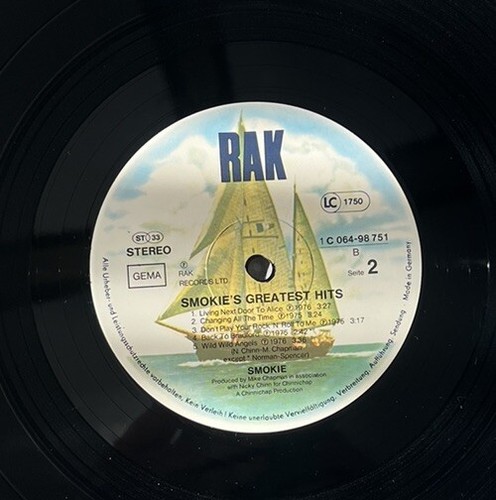 Smokie 12” Vinyl Album Greatest Hits 1977 RAK Label Original - Picture 7 of 8