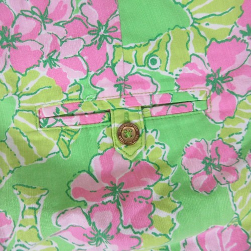 Lilly Pulitzer Pants Womens 10 Green Pink Floral Resort Fit Boho - Picture 9 of 14