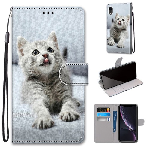 For Various Phone Case Cover Back Magnetic Flip Wallet Card Bag Stand Cute Cat - Picture 11 of 11