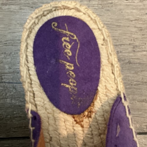 Free People sandali slip on espadrillas slides viola scamosciati taglia 39 - Foto 6 di 10