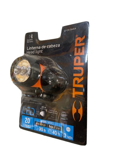TRUPER LI-CA-3AAA Torcia elettrica per testa, 3 batterie AAA, 20 lumen, 3 led - Foto 2 di 2