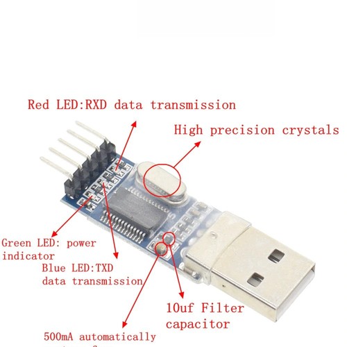 PL2303 USB To RS232 TTL Converter Adapter Module PL2303HX for Arduino + Cable - Imagen 5 de 8