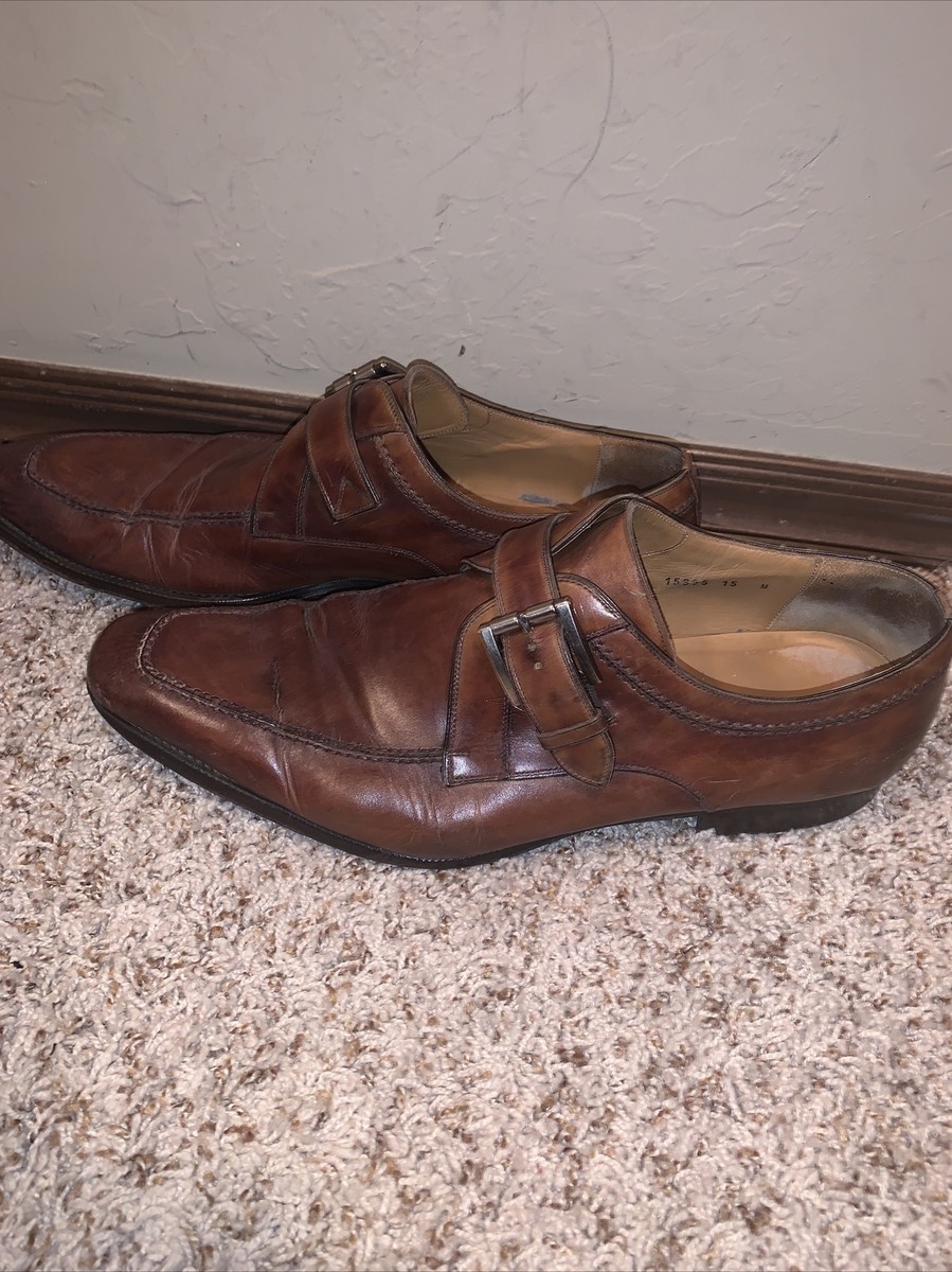 Magnanni Shoes Mens 15M Monk Strap Loafers Brown Leather  display picture 1