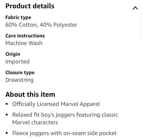 Marvel Team Mini Kids Boys Youth Size XS Sweatpants Iron Man Spider-Man NWT Blue - Picture 4 of 11