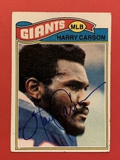HARRY CARSON HOF Signed ROOKIE 1977 Topps #146 NY Giants SC State Autograph Auto