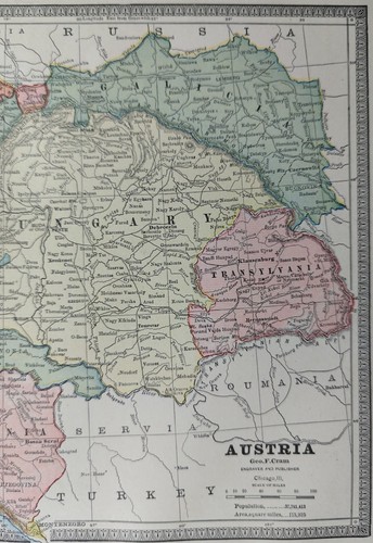 Vintage 1885 AUSTRIA Map 13"x11" Old Antique Original EISENSTADT VILLACH VIENNA - Picture 3 of 14