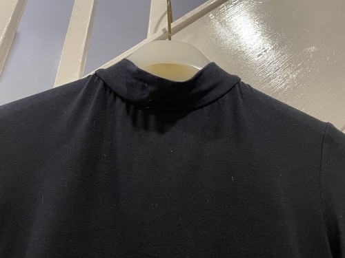 Damen Warehouse Top schwarz Langarm Oberteil Schlüsselloch hinten zum Binden Größe 6 - Bild 2 von 6