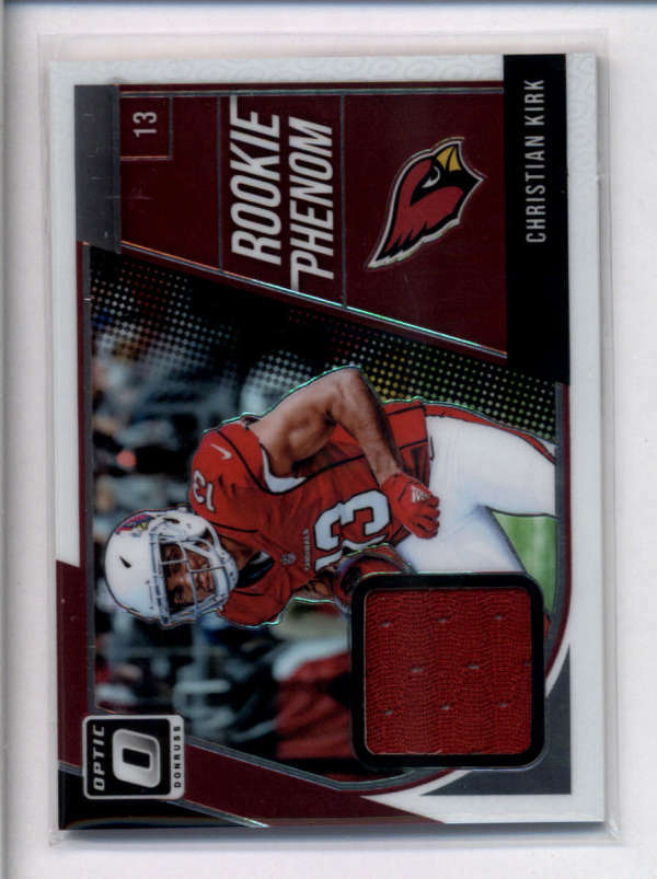 CHRISTIAN KIRK 2018 DONRUSS OPTIC ROOKIE PHENOM USED WORN JERSEY AJ8936