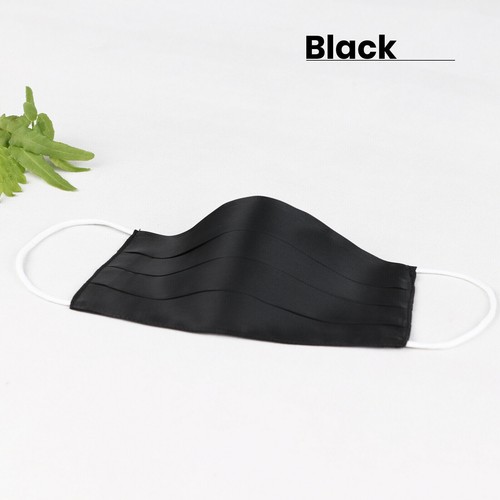 Silk Face Mask Nose Mouth Cover Reusable Washable Luxury Elegant Satin Black - Picture 2 of 7