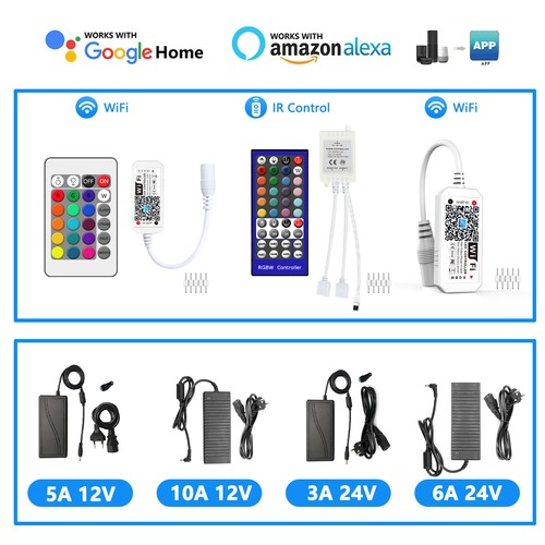 DC 12V 5A 10A 24V 3A 6A Netzteil Trafo Wifi APP IR Controller für RGBW Led Strip - Bild 1 von 19