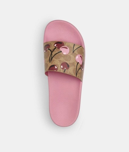 Nuevo Coach Udele Sport Slide en lona exclusiva con estampado de cereza CZ150 - Imagen 5 de 8