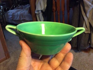 Homer-Laughlin-Harlequin-Light-Green-Cream-Soup-Bowl-rare-minty