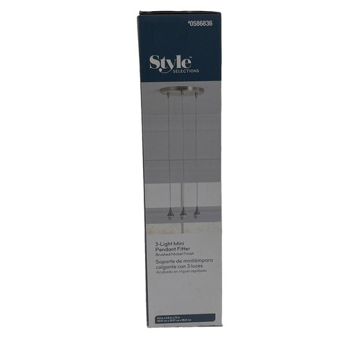 Style Selections 11.8-in Brushed Nickel Mini Pendant Fitter #0586836 - Picture 2 of 9