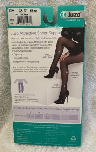 Medias de soporte hasta la rodilla Juzo pequeñas AD 5070 10-15 mmHg compresión terapéutica - Imagen 3 de 6