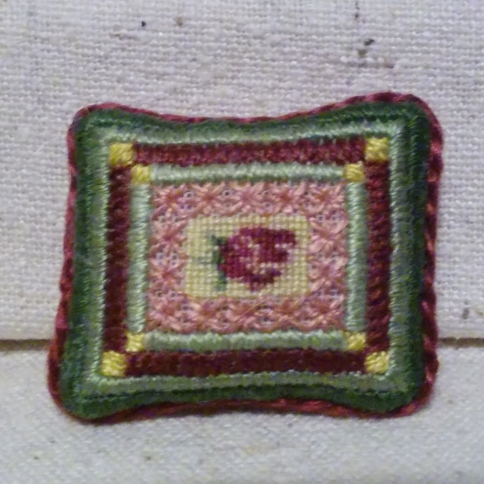 Miniature pillow petit point dollhouse 1:12 Miniature pillow petit point dollhouse 1:12