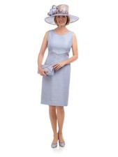 New Jacques Vert dress 12 16 18 20 24 Light Blue Shantung shift embroidered