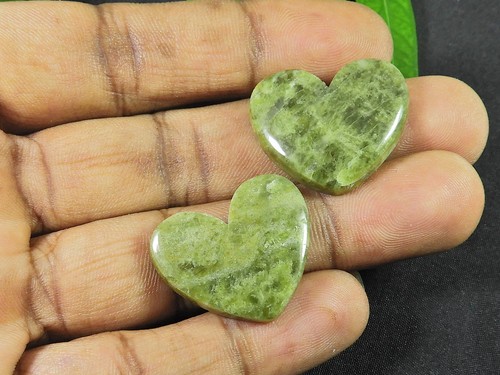 26-26MM Vessonite?Heart 2 Pcs Healing Heart Cabochon loose Gemstone 58Cts. R900 - Imagen 3 de 9