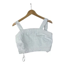 Lone Star Cropped Tank Top size Large White