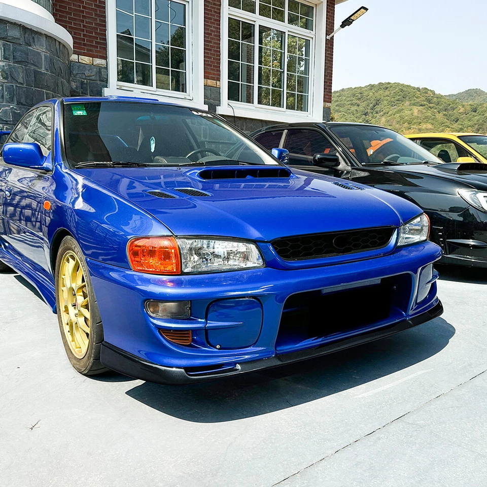 Kit de carrocería alerón labial parachoques delantero negro estilo STI Impreza GC8 97-01 Foto 3 de 4