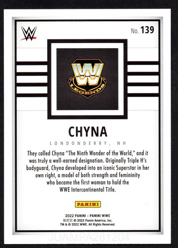 CHYNA #139 CROMO WWE WRESTLING DEBUT EDITION CARDS 2022 PANINI - Imagen 2 de 2