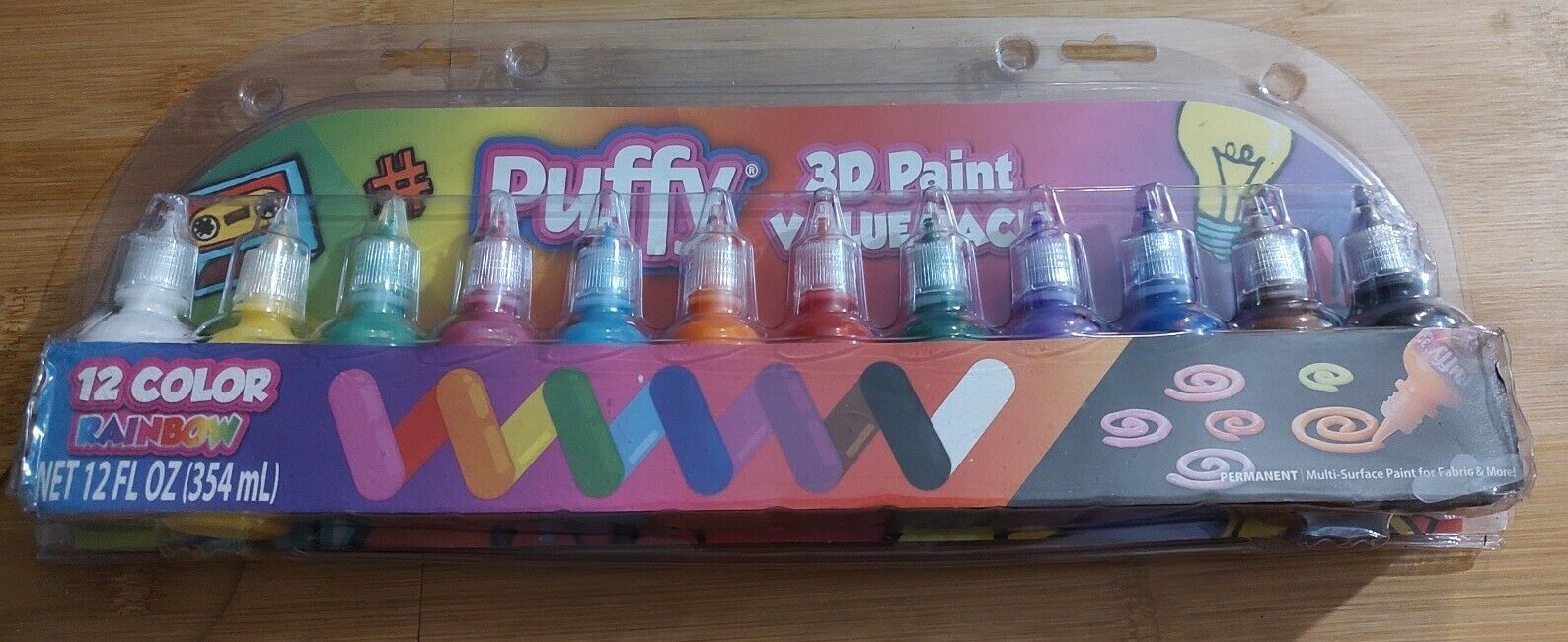 Puffy 1 fl oz 3D Paint Value Pack 20 Rainbow, Multi-Color