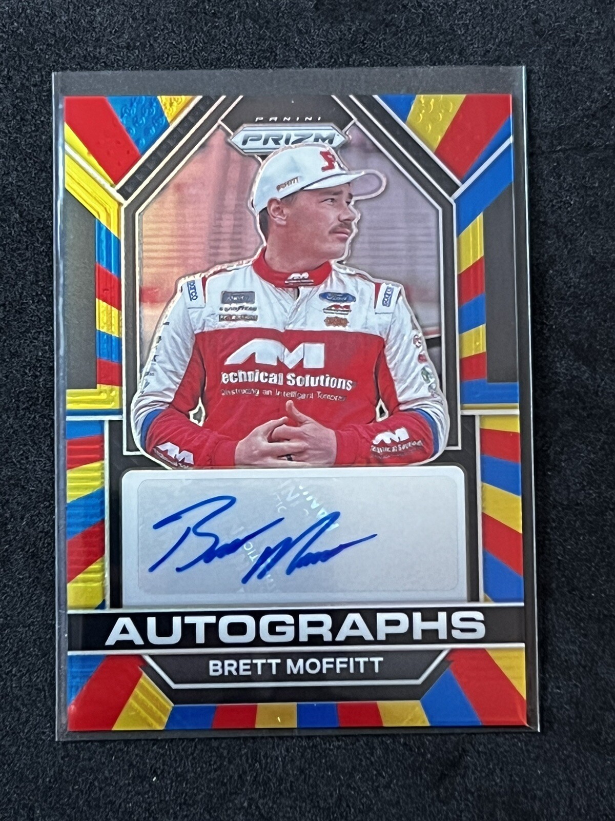 2023 Panini Prizm Racing Brett Moffitt Autographs Rainbow Prizm SP /24 #A-BMF