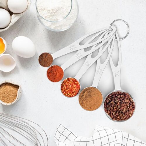 5PCS Stainless Steel Measuring Spoons Set for Cooking Baking, Fits in Spice Jar - Picture 5 of 7