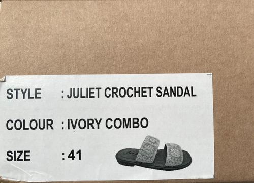 Free People Juliet Crochet Slider Ivory Sandals Size UK 8 / EU 41 - Picture 12 of 13