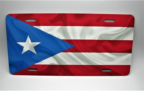 PUERTO RICO FLAG METAL CAR LICENSE PLATE AUTOTAG. PUERTO RICAN WAVING FLAG - Picture 12 of 12