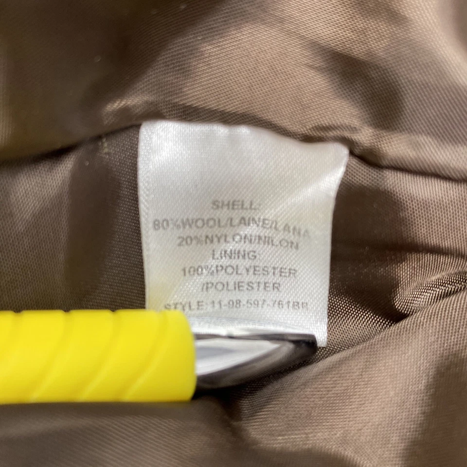 Abrigo para mujer Stetson medio verde tostado lana mezcla nailon cinturón Foto 4 de 4