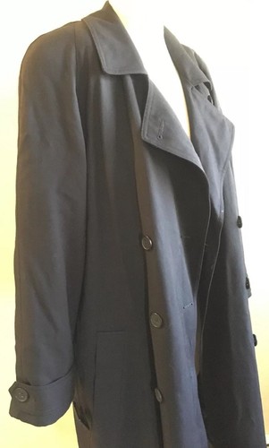 United Airlines Damen Trenchcoat dunkelblau Wolle herausnehmbares Futter Gr. 8T Vintage " - Bild 5 von 12