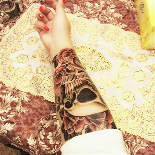 VEAMOR Waterproof Temporary Tattoo Skull Design Tattoo Sticker 4 PCS - Picture 2 of 6