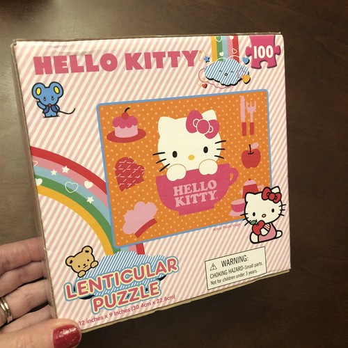 100 PC TEA PARTY PUZZLE Hello Kitty Lenticular NEW 2012 Complete Coffee Cup - Picture 8 of 9